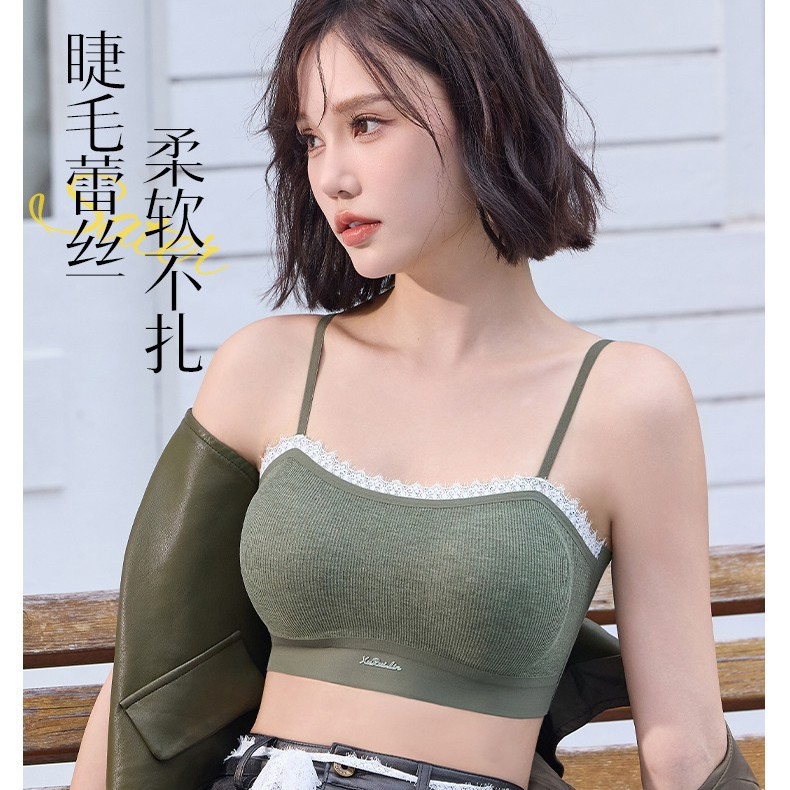 6241新款亲肤性感波浪抹胸内衣显小显瘦无钢圈一体式美背小吊带