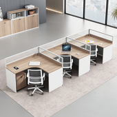 办公桌员工位职员屏风桌卡座四人位财务桌椅组合246人办公室家俱