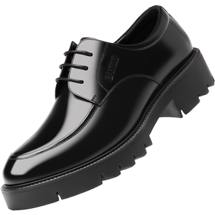 卡帝乐鳄鱼10cm内增高鞋男真皮8cm商务正装皮鞋5cm厚底新郎结婚鞋