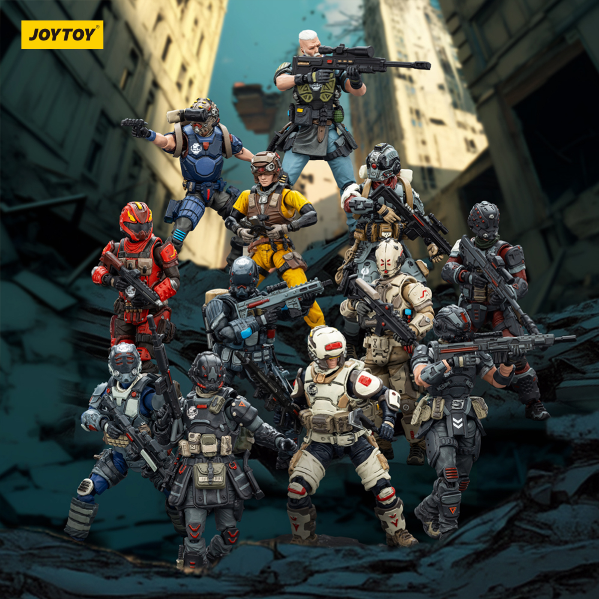 JOYTOY暗源军兵系列UNSC钢骑小队关节可动兵人军事1/25模型手办
