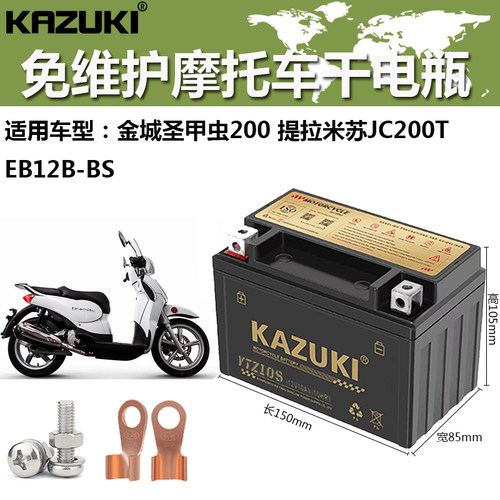 圣甲虫200摩托车电瓶12V10Ah
