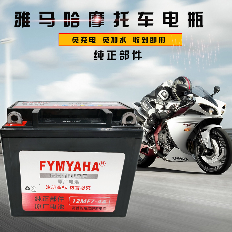 钱江摩托车125/150通用电瓶钱江太子金刚御龙12V7A免维护蓄电池