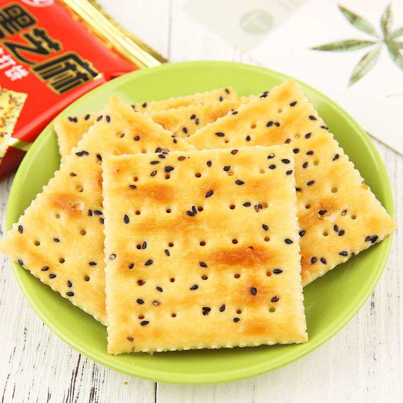 现货旺成无蔗糖黑芝麻苏打饼干零食中老年孕妇无蔗糖代餐营养散称