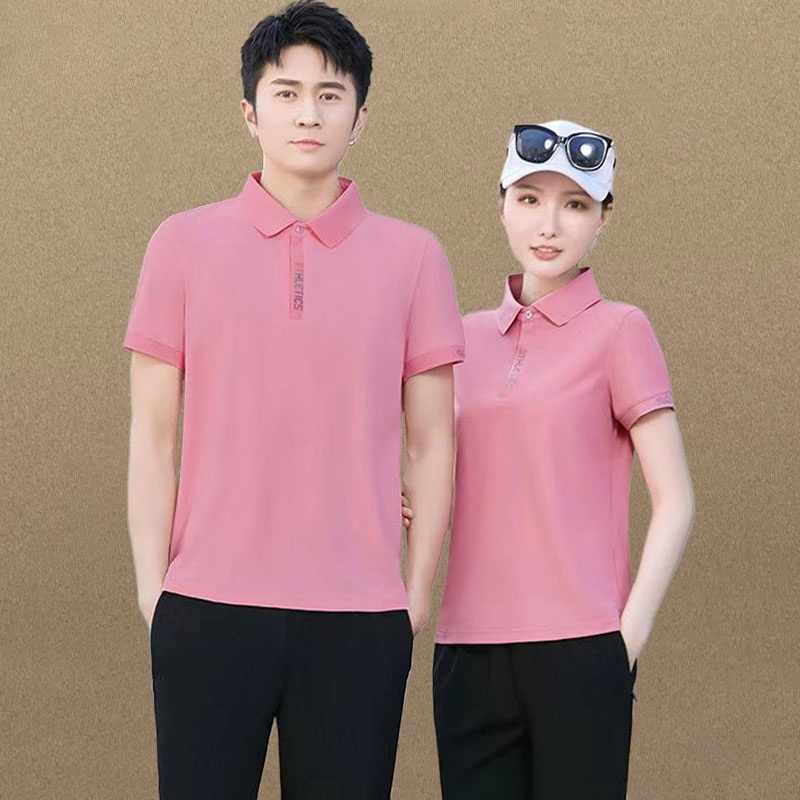 中老年情侣装夏季短袖t恤运动服polo衫男女妈妈洋气跑步休闲套装