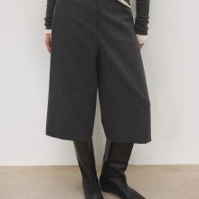 【正确版】老钱风高腰宽松七分阔腿裤女冬季显瘦加厚毛呢西装裤