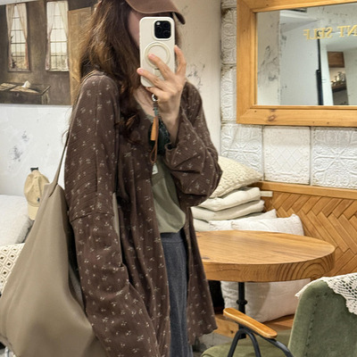 【现货】毛衣开衫外套女秋冬韩系穿搭宽松显瘦中长款遮屁股上衣