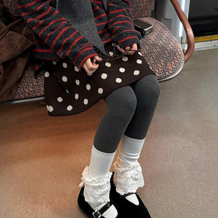 「正确版 可爱波点毛织半身裙提花半裙女毛线针织裙 」韩系秋冬新款