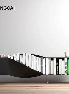 DenizAktay异形扭曲书架 网红落地矮书柜家用客厅铁艺INS风小书架