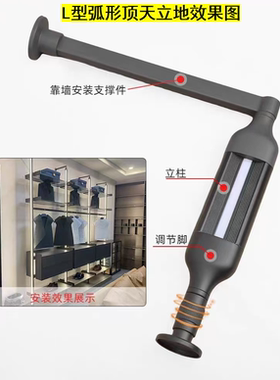 rimadesio zenit 泽尼特顶天立地开放式书架衣帽间墙面支撑配件