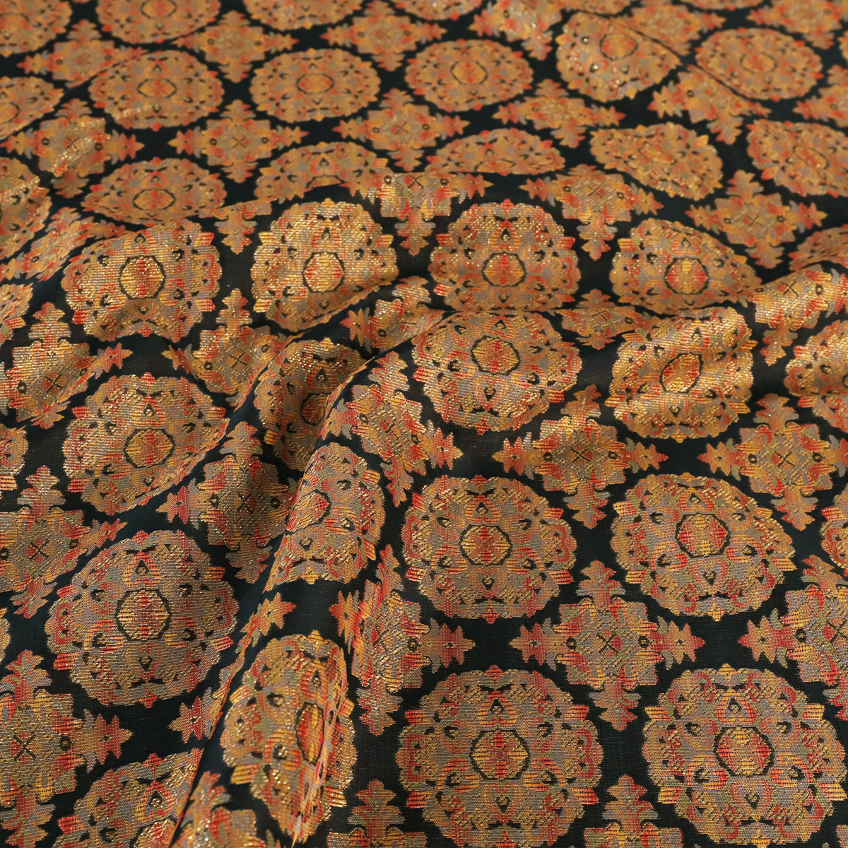 《TY1006彩菱宝相》非遗蜀绣提花古蜀锦面料做外套马甲上衣布料