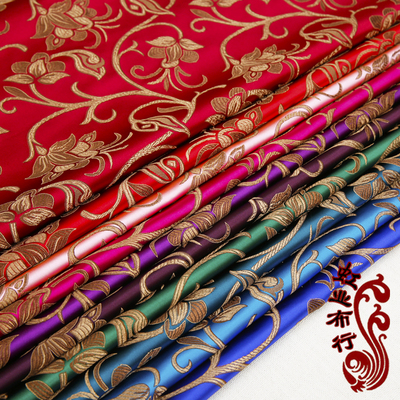 树藤花绸缎面料旗袍唐装红木沙发