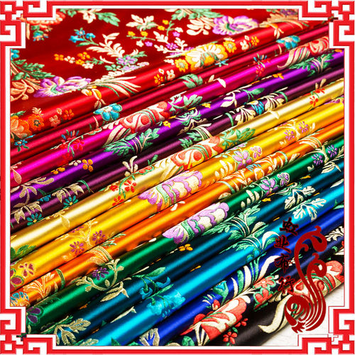 高档海棠花高密尼龙红木织锦缎