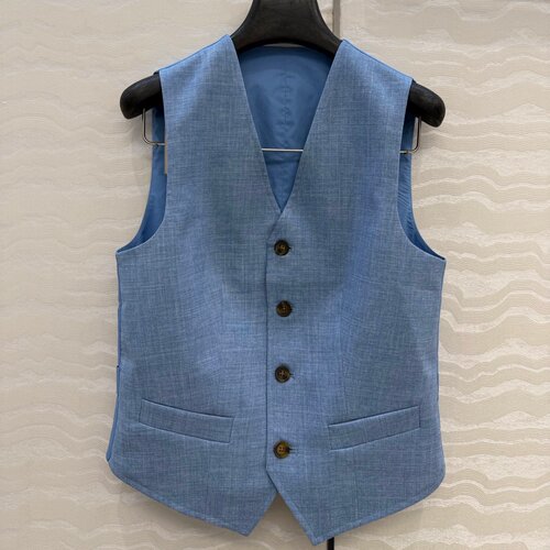 韩版新款色织面料高腰显瘦马甲