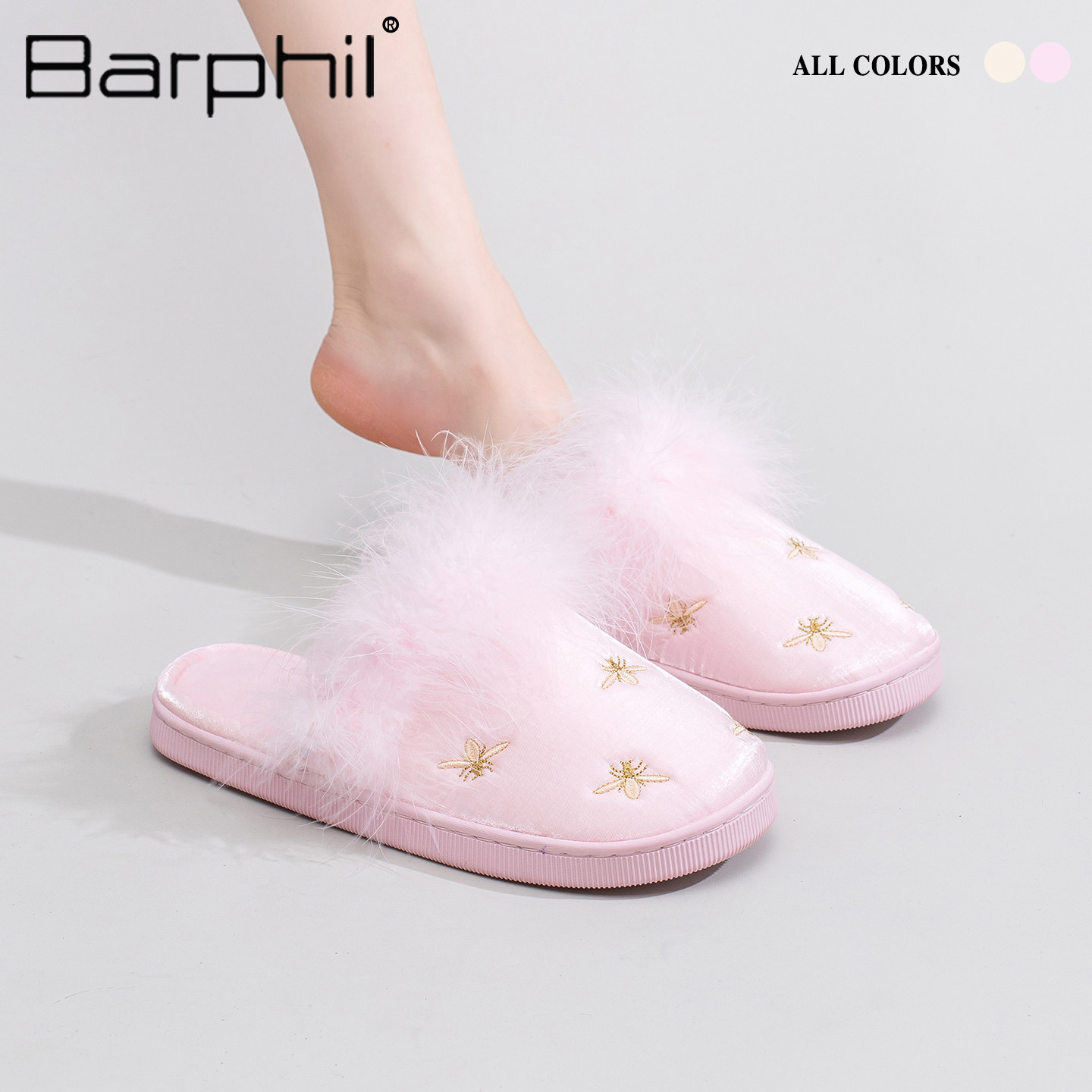 Barphil棉拖鞋女士2026新款秋冬季室内家居防滑保暖毛毛软底轻奢,居家布艺,居家棉拖/棉鞋,淘宝优惠券,粉丝福利购,淘宝优惠卷