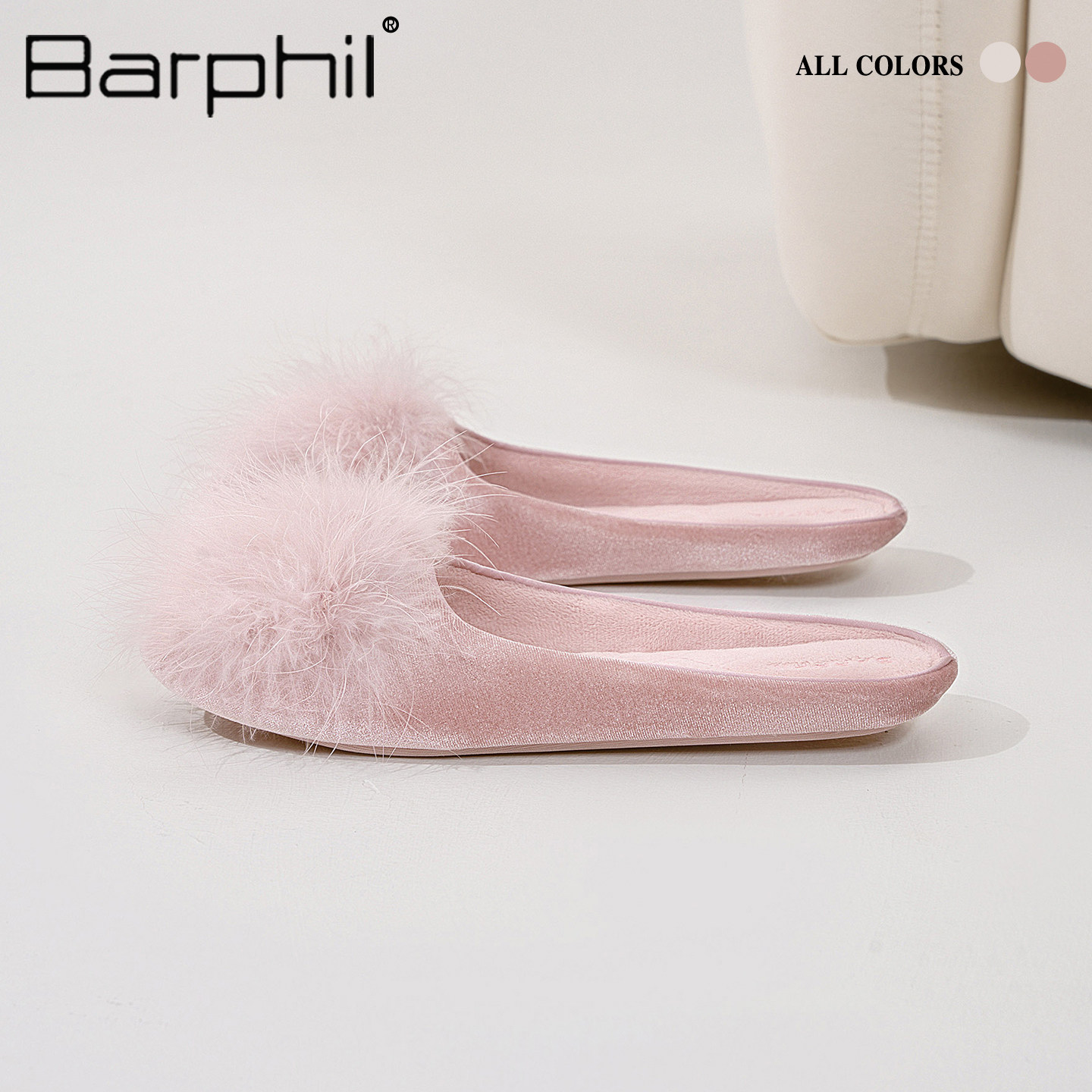 Barphil毛毛拖鞋家居2026秋冬新款女款室内防滑静音软底毛毛棉拖,居家布艺,居家棉拖/棉鞋,淘宝优惠券,粉丝福利购,淘宝优惠卷