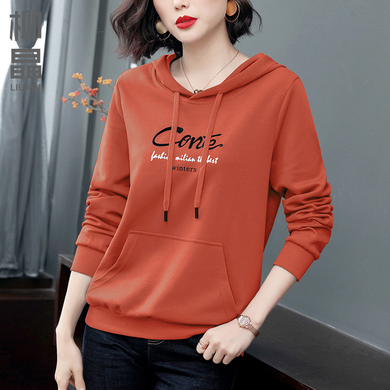 卫衣女加绒连帽2020秋冬新款韩版宽松带帽加厚中年妈妈四十岁秋装