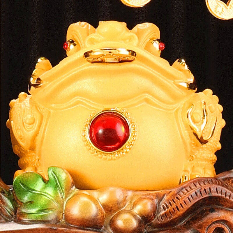 聚善缘招财金蟾水晶发财树摆件风水金蟾蜍弥勒佛佛像开业礼品公司