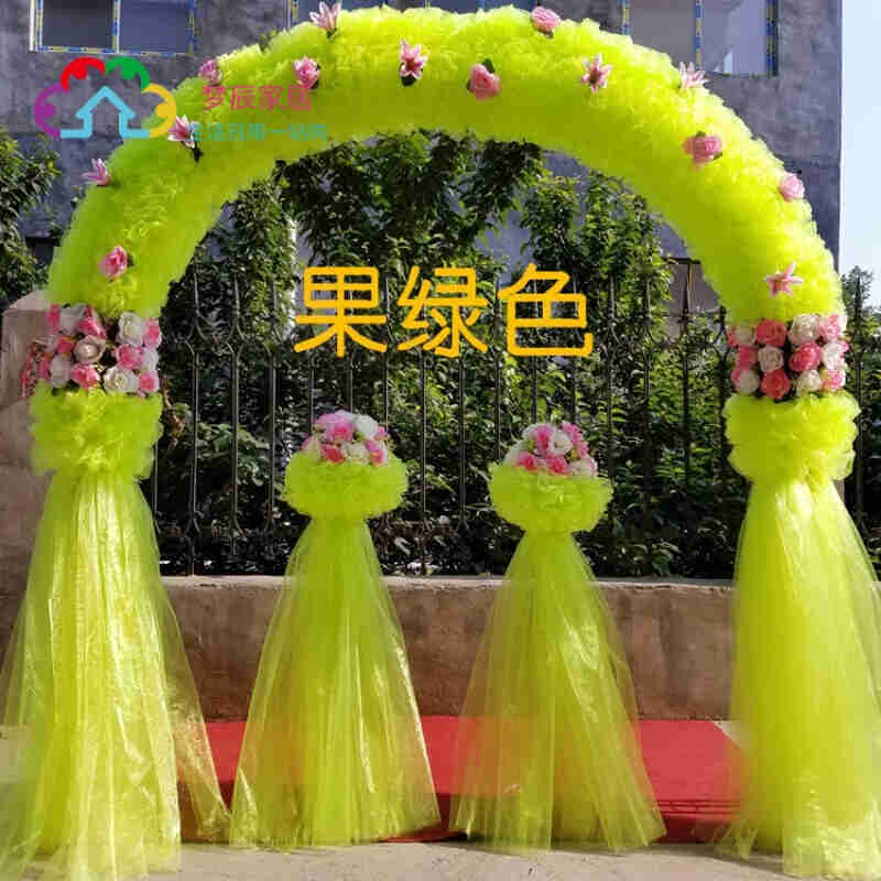绢花拱门婚庆花门幸福门开业店庆活动拱门花拱门道具婚礼花门成u.