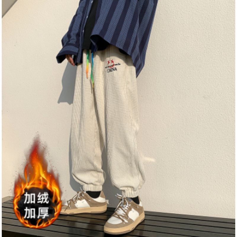 苏京猫秋冬季加绒加厚灯芯绒裤子男女休闲宽松大码韩版潮流情侣束属于什么档次？
