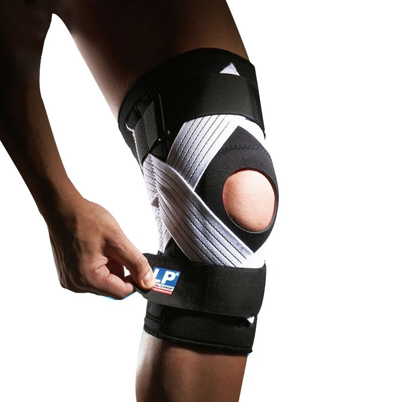LP734护膝半月板十字韧带损伤稳定加压弹簧膝关节束套保暖护膝黑