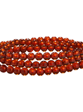 正品橙红色石榴石散珠子转运手链
