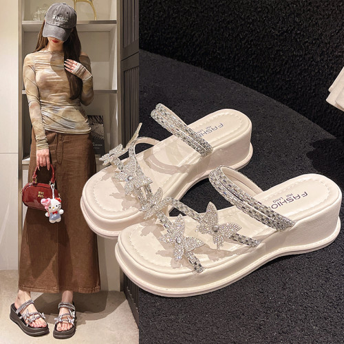 松糕底韩版休闲厚底海边凉拖女鞋