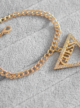 女合金宝石欧美几何吊坠手链