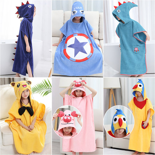 儿童浴巾斗篷纯棉毛巾浴袍a类