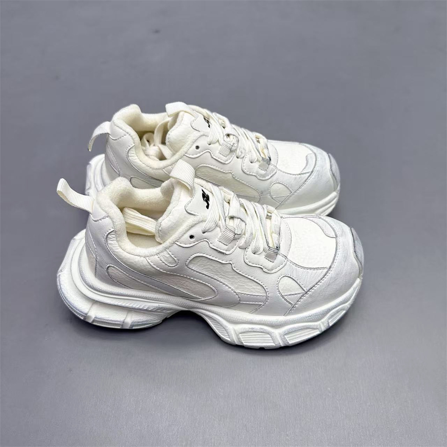 真皮女鞋厚底增高4CM加绒翘臀老爹鞋2025冬新款松糕底运动休闲鞋,女鞋,老爹鞋,淘宝优惠券,粉丝福利购,淘宝优惠卷