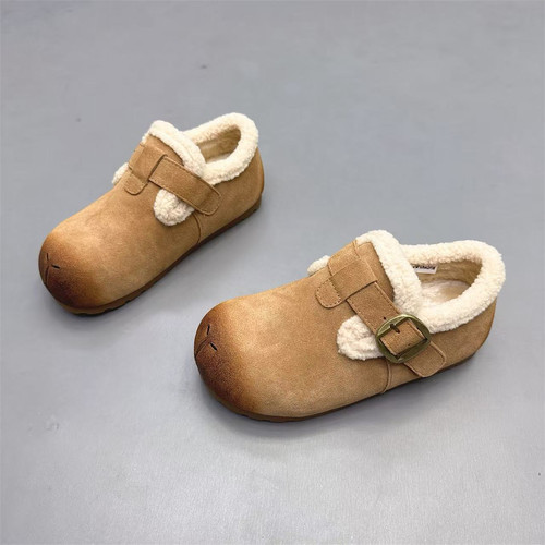 真皮女鞋复古擦色加绒勃肯鞋棉鞋