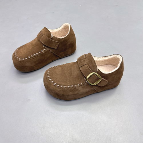 真皮女鞋复古内增高加绒勃肯鞋女