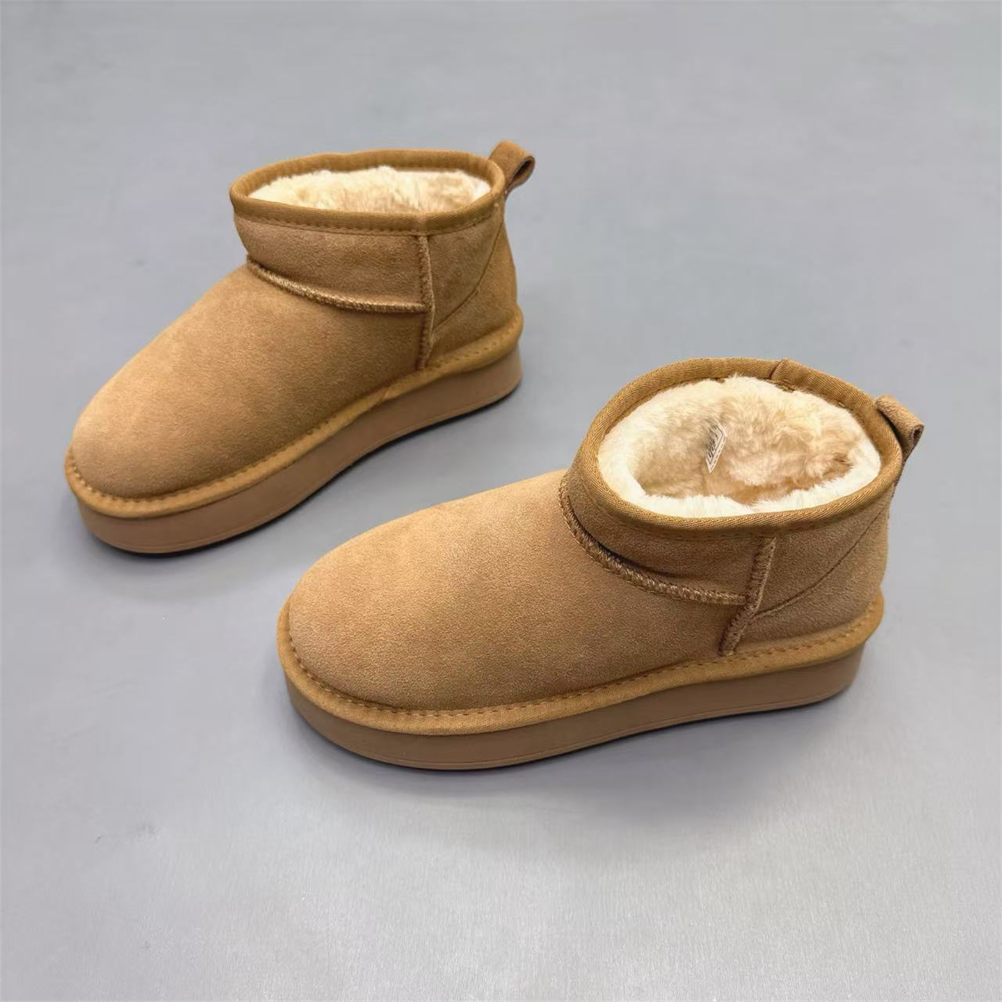 真皮女鞋厚底加绒牛皮保暖雪地靴