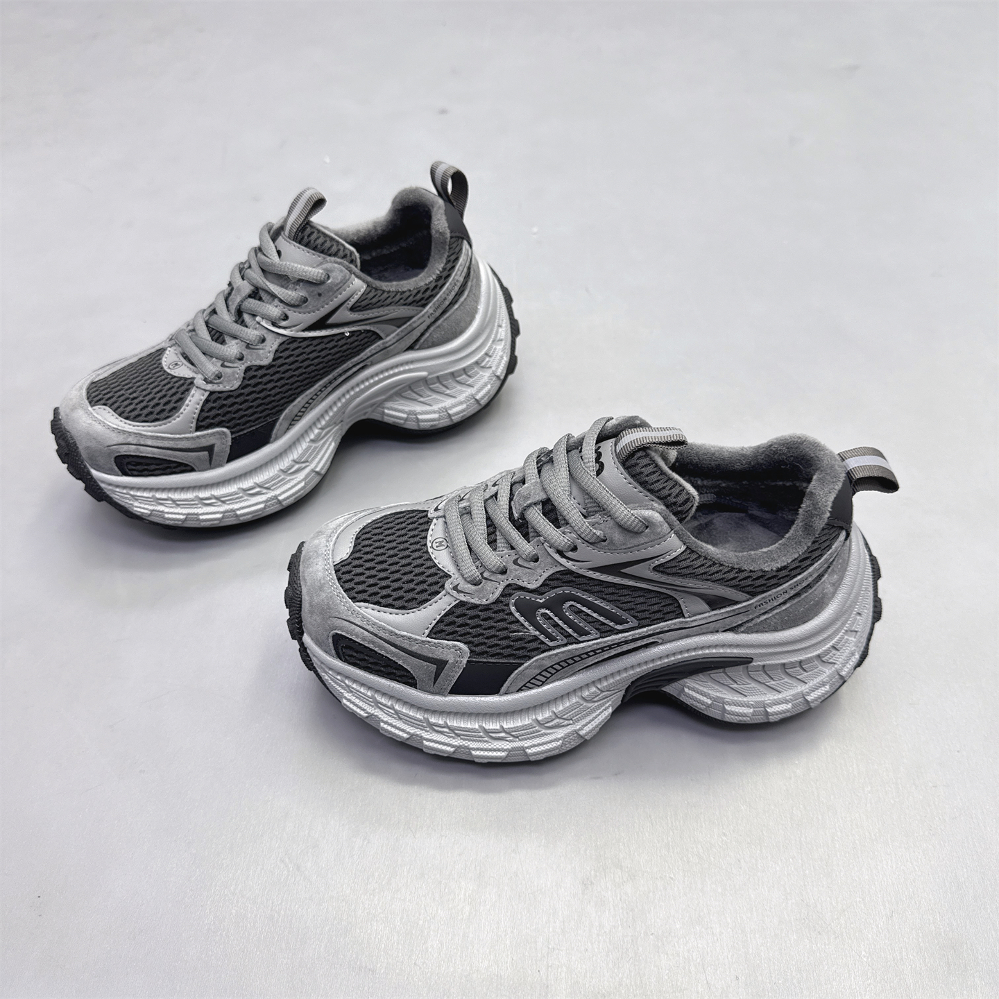 真皮女鞋韩版厚底加绒保暖老爹鞋