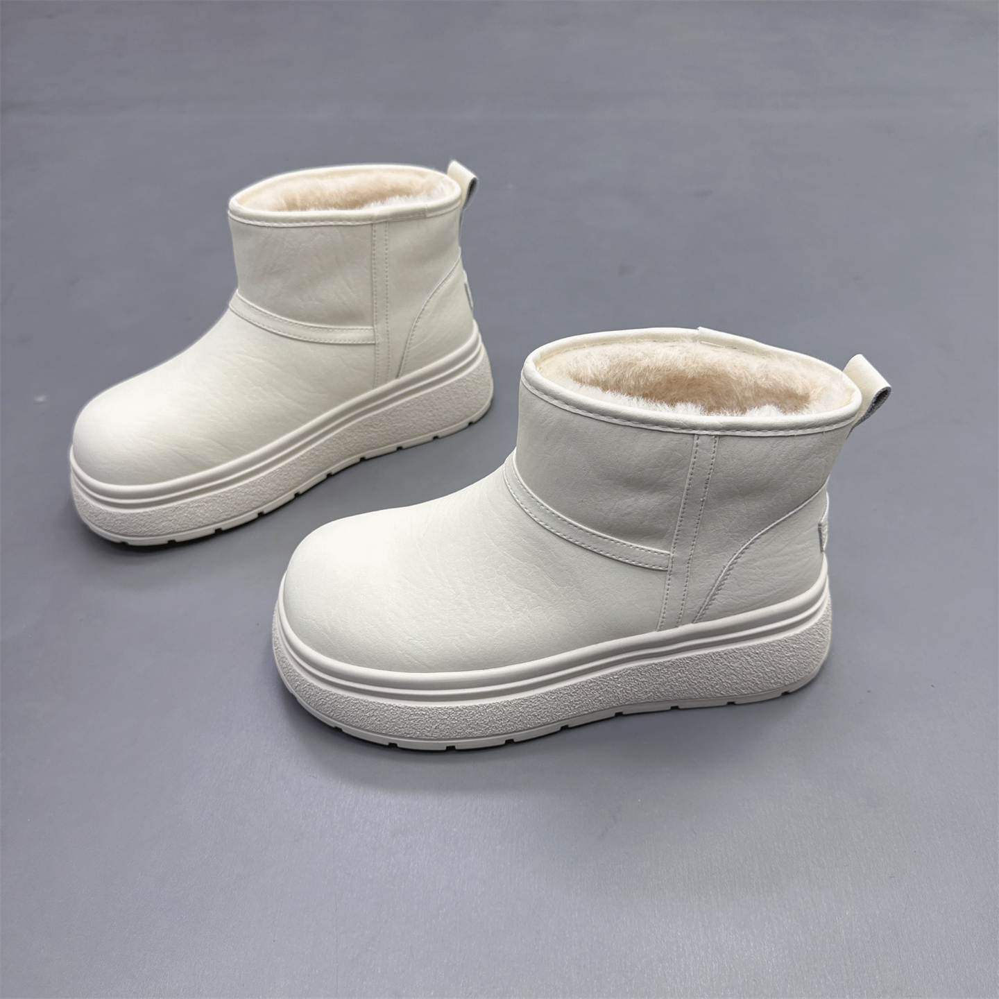 真皮女鞋厚底加绒保暖防水雪地靴