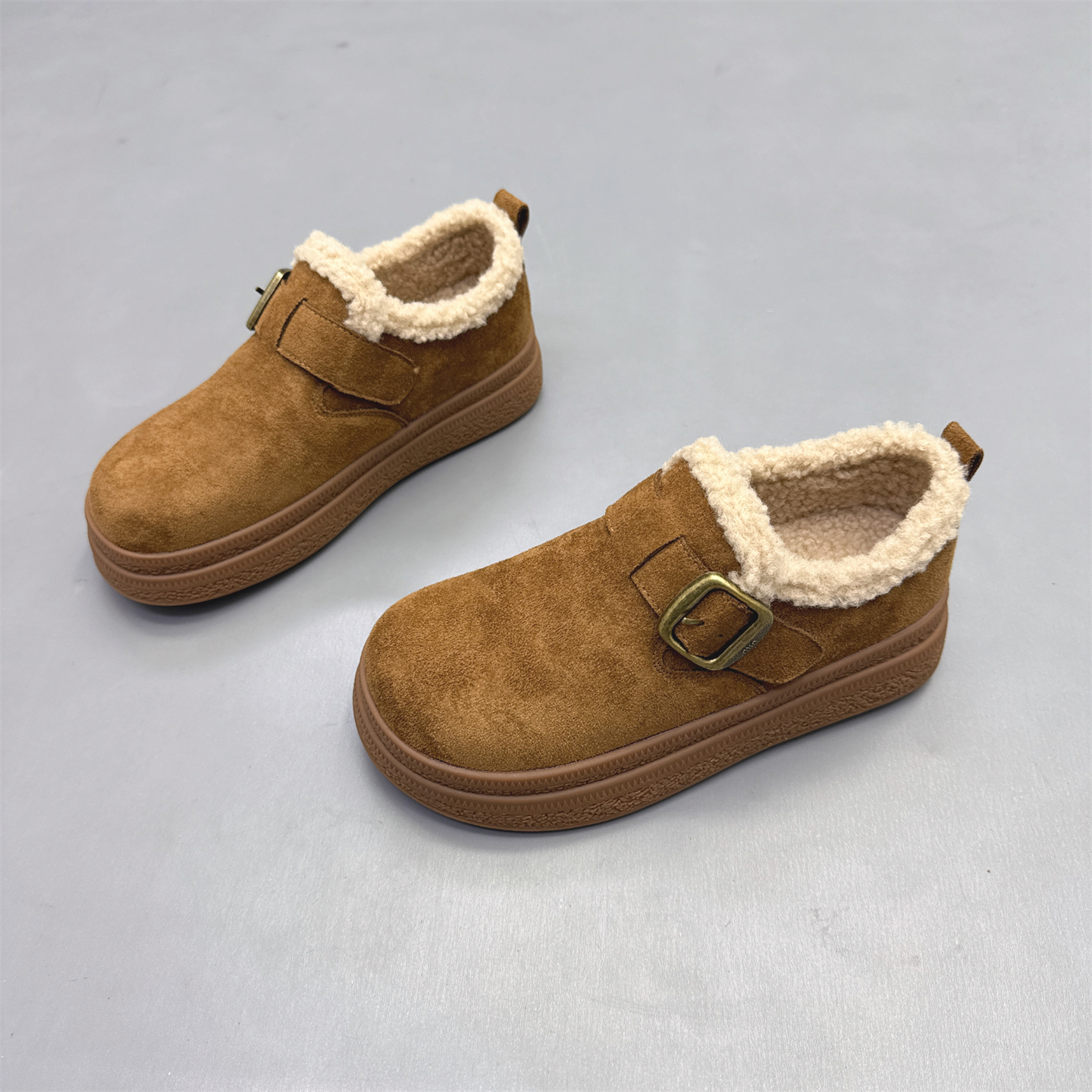 法式厚底牛奶绒勃肯鞋保暖棉鞋女