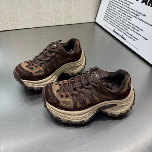 轻便厚底加绒老爹鞋显脚小休闲鞋