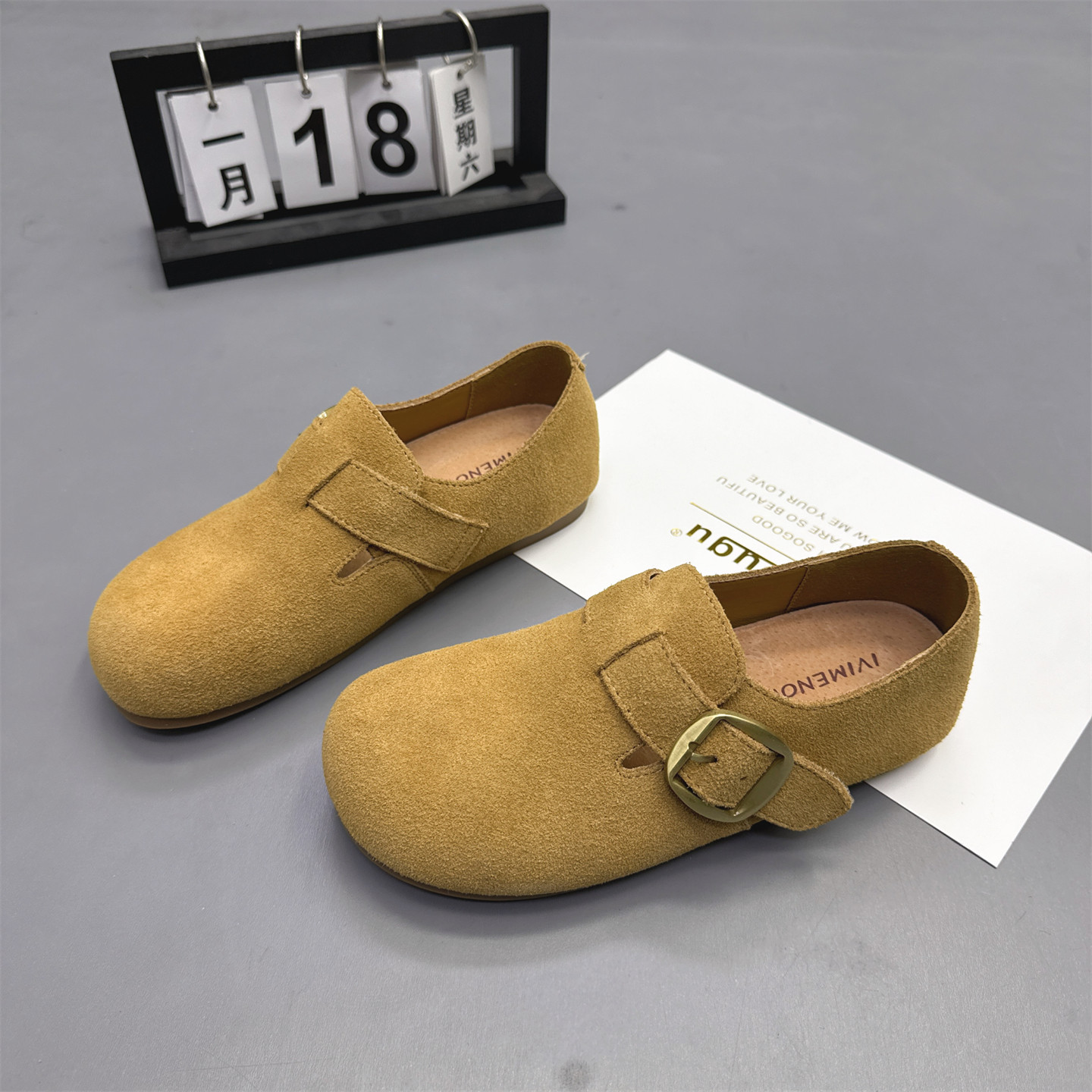 真皮女鞋圆头磨砂皮勃肯鞋2026春季新款复古皮带扣乐福鞋软底单鞋,女鞋,勃肯鞋/软木鞋,淘宝优惠券,粉丝福利购,淘宝优惠卷