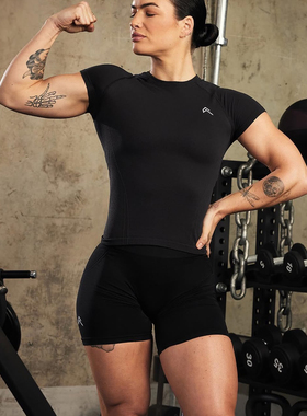 Oneractive健身T恤go to无缝针织紧身fitted top运动吸湿排汗短袖