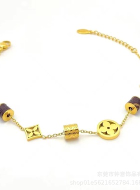 新款高级感小蛮腰老花不掉色四叶花手链小众设计高级感时尚百搭