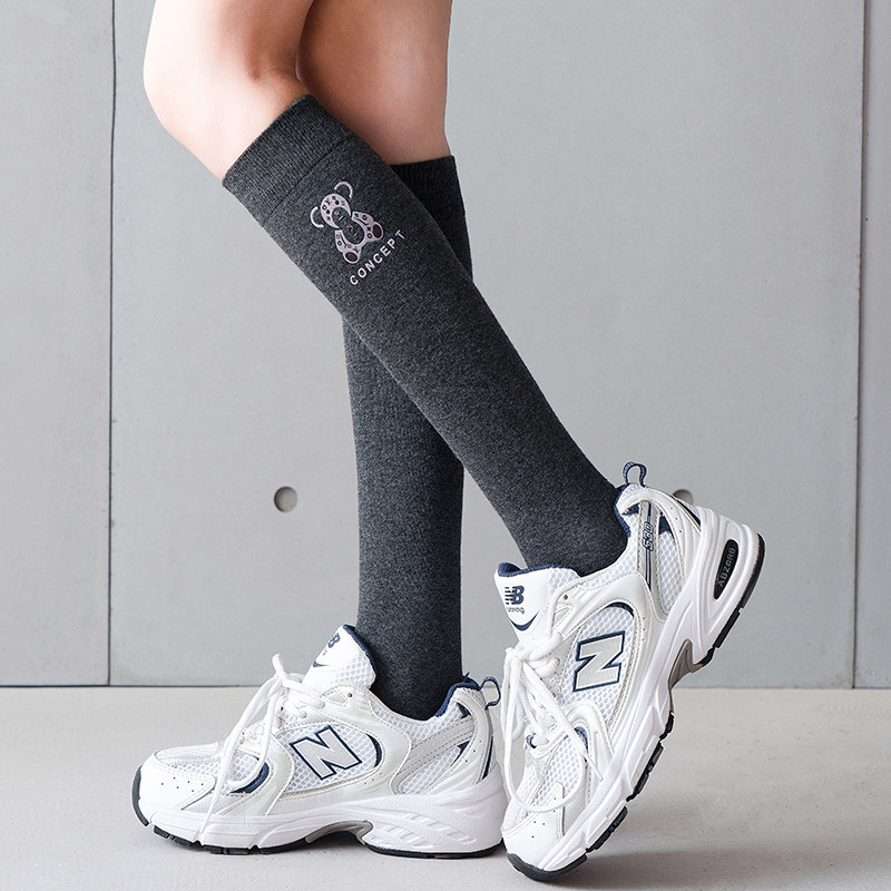 小腿袜女夏季JK及膝过膝袜ins潮韩国黑白高筒袜日系小熊半筒春秋,女士内衣/男士内衣/家居服,长筒袜,淘宝优惠券,粉丝福利购,淘宝优惠卷