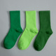 墨绿袜子女中筒纯棉ins潮外穿搭配鲨鱼裤 牛油果绿荧光绿纯色长袜