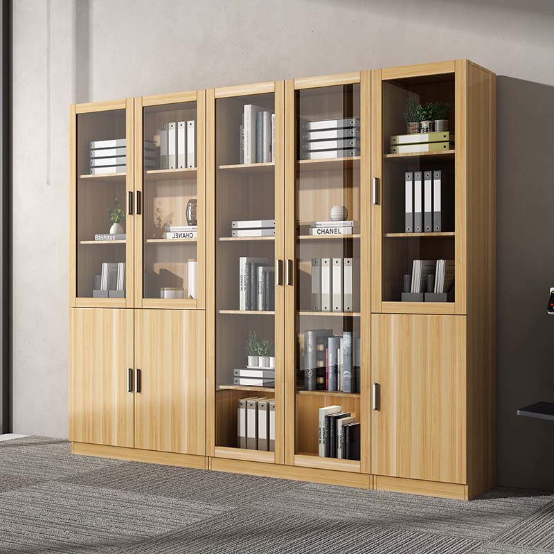 办公室文件柜木质玻璃门