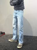 复古直筒浅色百搭长裤 男美式 卡秋山 蓝线517康龙水洗牛仔裤