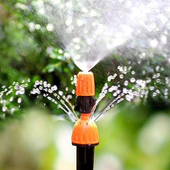 可喷可滴一体浇花器 8孔可调滴头 地插可调雾化喷头