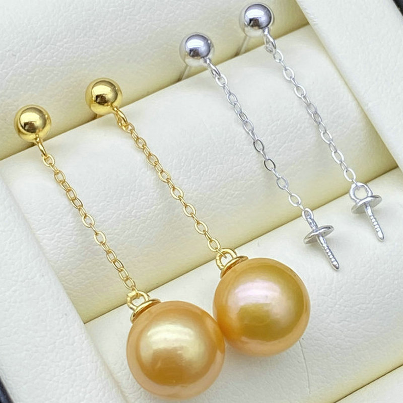 s925纯银小球流苏耳坠