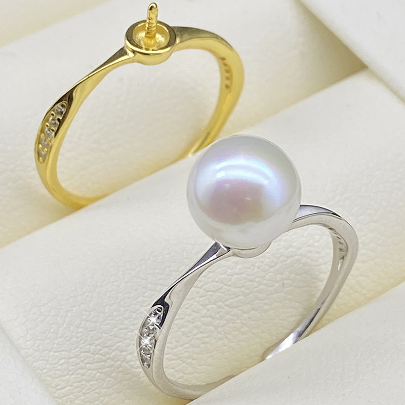 s925纯银珍珠戒指托配饰工厂价