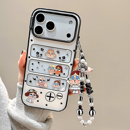 新款适用iPhone17ProMax手机壳16苹果15小众韩风防摔透明镂空条纹