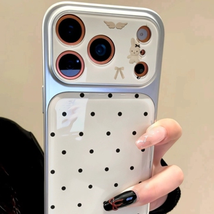 新款适用iPhone17ProMax手机壳16苹果15小众韩风简约滴胶波点男女