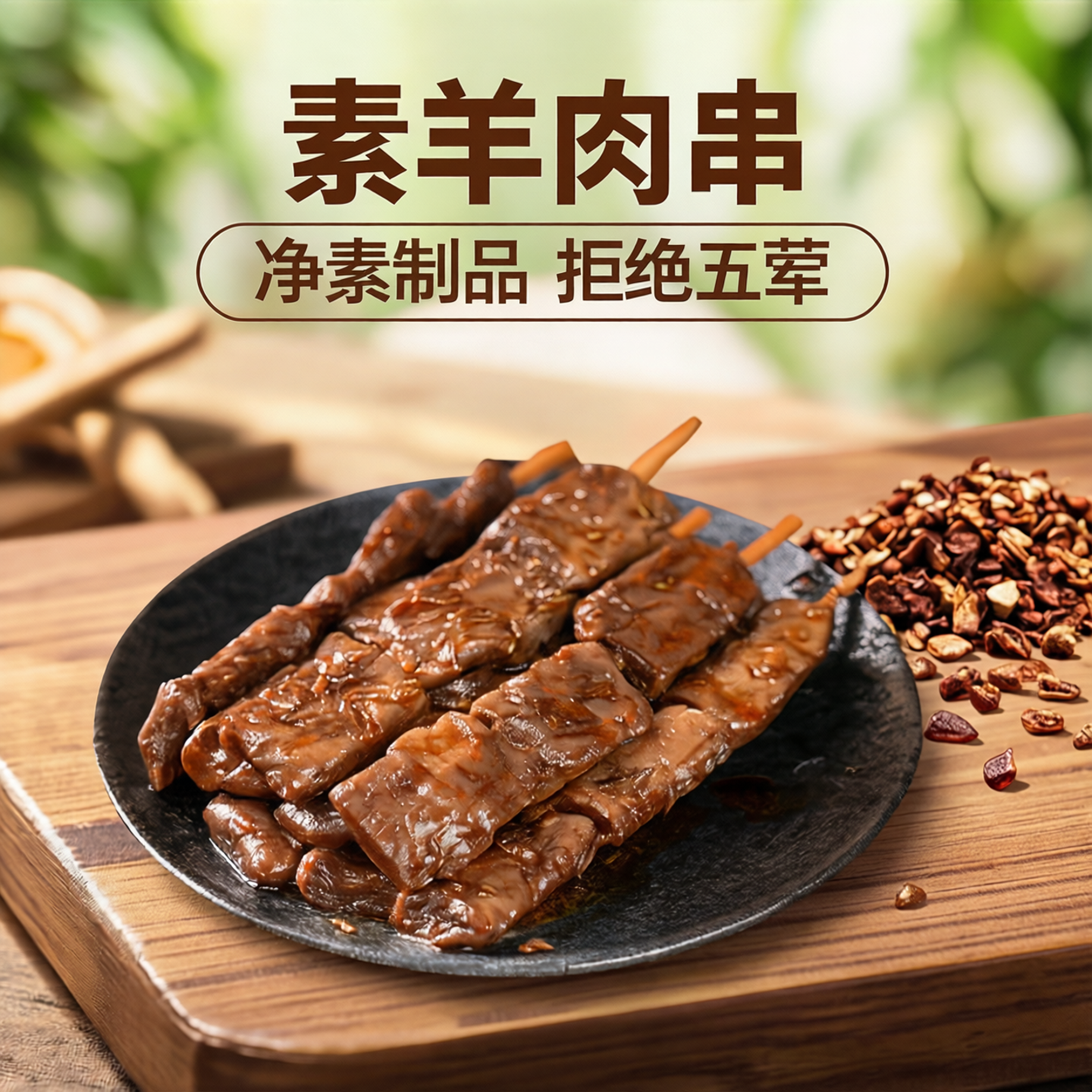 【齐善素食 素羊肉串】素肉串女生看剧零食素食小吃佛家纯素食串