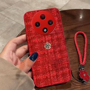 红色本命年布艺小香风适用OPPOA3 本命年A3 5G手机壳秋冬A5外壳A92S喜庆A1过年A3i春节A96冬天A5结婚A57